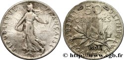 50 centimes Semeuse 1908 Paris F.190/15 TB35