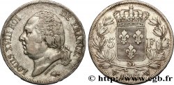 5 francs Louis XVIII, tête nue 1817 Lille F.309/27
