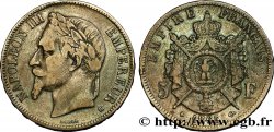 5 francs Napoléon III, tête laurée 1865 Strasbourg F.331/8