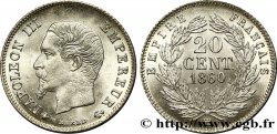 20 centimes Napoléon III, tête nue 1860 Strasbourg F.148/16 SPL63