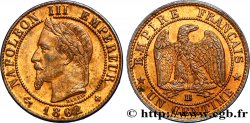 Un centime Napoléon III, tête laurée 1862 Strasbourg F.103/5