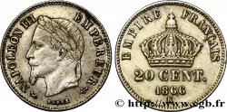 20 centimes III Napoléon tête laurée, petit module 1866 Bordeaux F.149/6