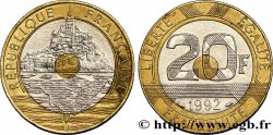 20 francs Mont Saint-Michel, 5 cannelures, \ / ouvert 1992 Pessac F.403/3