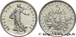 5 francs Semeuse, nickel, différent dauphin 1994 Pessac F.341/29