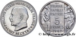 Essai grand module de 5 francs Pétain en aluminium de Bazor et Galle 1942  GEM.143 3 SPL64