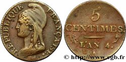 5 centimes Dupré, petit module 1796 Paris F.113/1