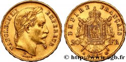 20 francs or Napoléon III, tête laurée 1867 Paris F.532/15