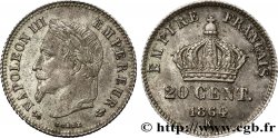 20 centimes Napoléon III, tête laurée, petit module 1864 Bordeaux F.149/3