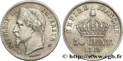 50 centimes Napoléon III, tête laurée 1869 Strasbourg F.188/23 var.