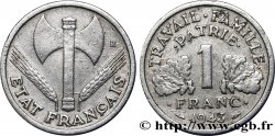 1 franc Francisque, légère, frappe médaille 1943 Paris F.223/3 var.