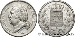 5 francs Louis XVIII, tête nue 1816 Toulouse F.309/9