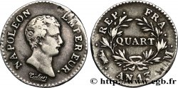 Quart (de franc) Napoléon Empereur, Calendrier révolutionnaire 1805 Toulouse F.158/14