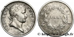 Quart (de franc) Napoléon Ier tête laurée, Empire français 1809 Paris F.162/1