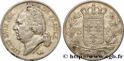 5 francs Louis XVIII, tête nue, Fauté Coins Tournés 1821 Paris F.309/60