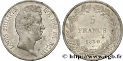 5 francs type Tiolier sans le I, tranche en creux 1830 Paris F.313/1 AU55