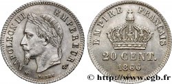 20 centimes Napoléon III, tête laurée, petit module 1866 Paris F.149/4