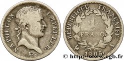 1 franc Napoléon Ier tête laurée, République française 1808 Paris F.204/2