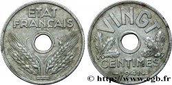 VINGT centimes État français, cannelures larges 1941  F.152/3 SS48