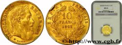 10 francs or Napoléon III, tête laurée 1865 Strasbourg F.507A/10 MS63 NGC