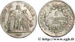 5 francs Union et Force, Union serré, avec glands intérieurs et gland extérieur 1801 Bayonne F.288/161