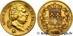 40 francs or Louis XVIII 1822 La Rochelle F.542/12 XF40