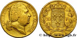 20 francs Louis XVIII, tête nue 1820 Paris F.519/20 VF35