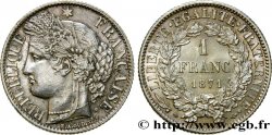 1 franc Cérès, IIIe République, petit A 1871 Paris F.216/2 SUP62