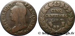 Cinq centimes Dupré, grand module 1799 Strasbourg/Paris F.115/41