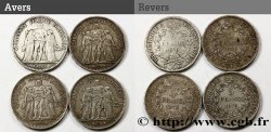 Lot de quatre pièces de 5 francs Hercule 1873 à 1876 n.d. Paris F.334/9, 12, 14 et 17