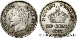20 centimes Napoléon III, tête laurée, grand module 1867 Paris F.150/1