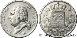 5 francs Louis XVIII, tête nue 1824 Lille F.309/98