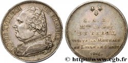 Monnaie de visite, module de 5 francs, pour le duc de Berry à la Monnaie de Lille 1814  VG.2371 