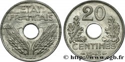 20 centimes État français, légère, poids très léger (2,80 g) 1943  F.153A/1