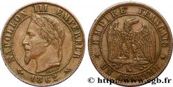 Un centime Napoléon III, tête laurée 1862 Bordeaux F.103/7