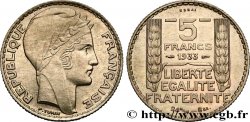 Concours de 5 francs, essai de Turin en cupro-nickel 1933 Paris GEM.140 12