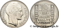 Préparation de la 10 francs Pétain, type Turin, essai en aluminium, tranche striée, lourd 1938 Paris GEM.173 4 MS63
