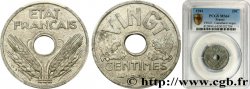 VINGT centimes État français, cannelures larges 1941  F.152/3 MS64 PCGS