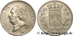 5 francs Louis XVIII, tête nue 1822 Lille F.309/75