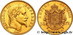 50 francs or Napoléon III, tête laurée 1866 Strasbourg F.548/7