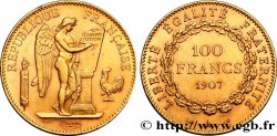 100 francs or Génie, tranche inscrite en relief Liberté Égalité Fraternité 1907 Paris F.553/1