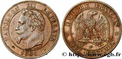 Deux centimes Napoléon III, tête laurée 1861 Strasbourg F.108A/2