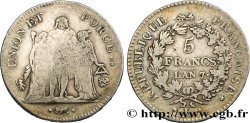 5 francs Union et Force, Union serré, seulement gland extérieur 1799 Bayonne F.294/33