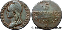 5 centimes Dupré, petit module 1796 Paris F.113/1