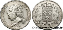 5 francs Louis XVIII, tête nue 1823 Paris F.309/76