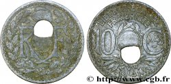 10 centimes Lindauer en zinc, Cmes souligné et millésime avec points, perforation décentrée 1941 F.140/2 var.