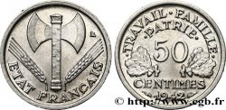 50 centimes Francisque, lourde, frappe courante, premiers exemplaires avec les croix 1942 Paris F.195/2 FDC66