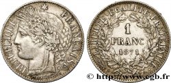 1 franc Cérès, Troisième République, petit A 1871 Paris F.216/2