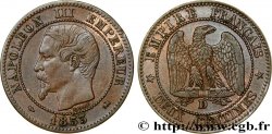 Deux centimes Napoléon III, tête nue, grand D 1853 Lyon F.107/4