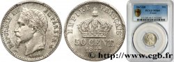50 centimes Napoléon III, tête laurée 1867 Strasbourg F.188/15