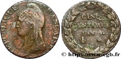 Cinq centimes Dupré, grand module, avers du décime 1801 Genève F.115/159